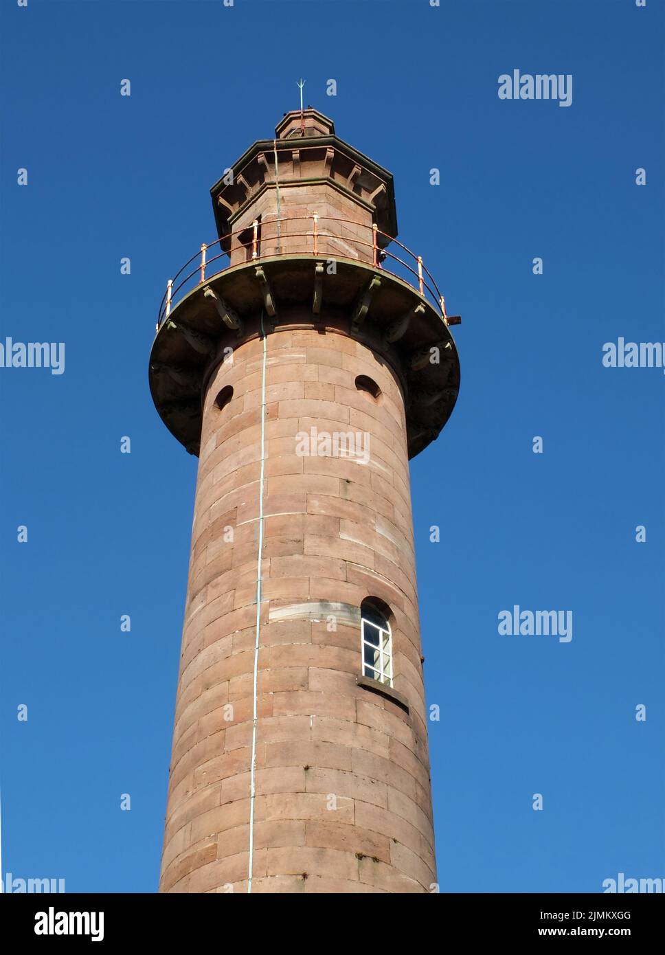 Blick auf den historischen pharos Leuchtturm aus dem 19.. Jahrhundert in fleetwood lancashire Stockfoto