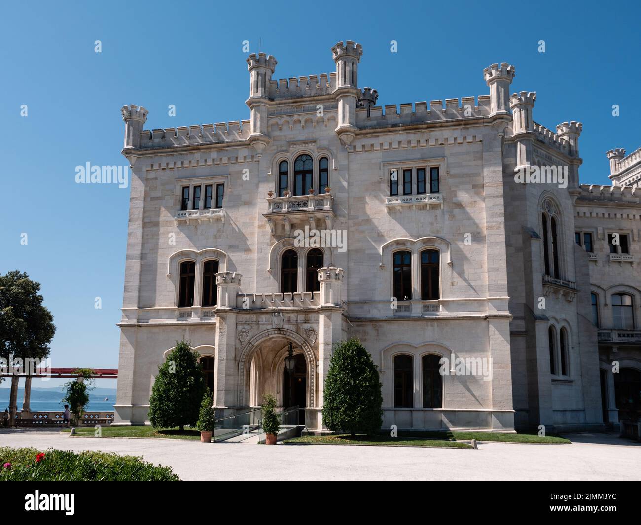 Castello di Miramare Schloss Außenfassade in Grignano Italien Stockfoto