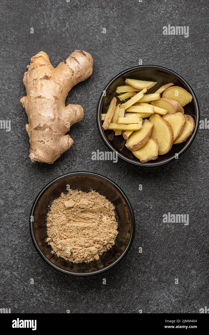 Flach liegend Anordnung Ingwertisch Stockfoto