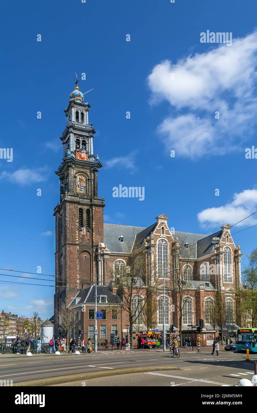Westerkerk (Westkirche), Amsterdam, Niederlande Stockfoto