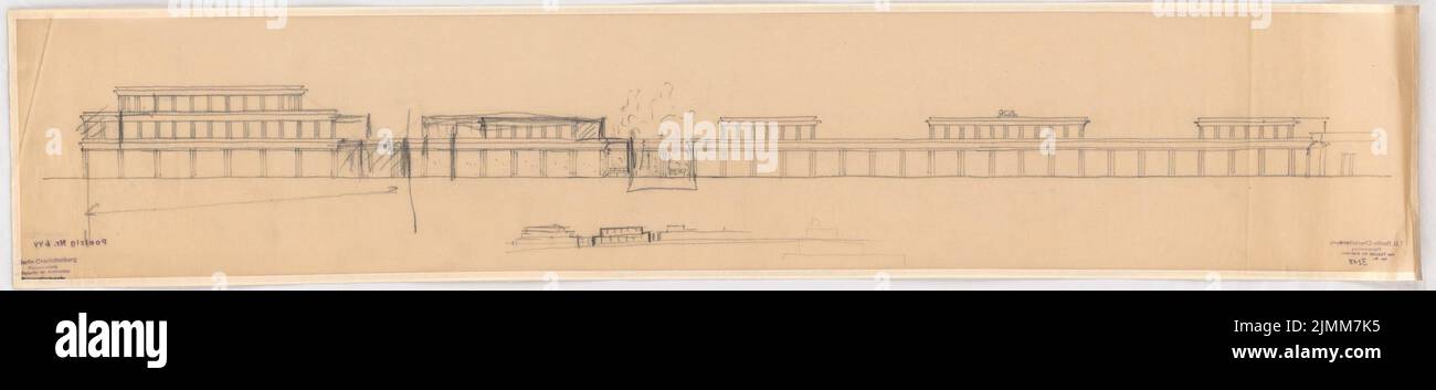 Poelzig Hans (1869-1936), Geschäfte im Zoo, Berlin. Umbau (12,1924): Straßenansicht 1: 200 (Variante). Bleistift auf Transparent, 21,8 x 107,9 cm (einschließlich Scankanten) Stockfoto