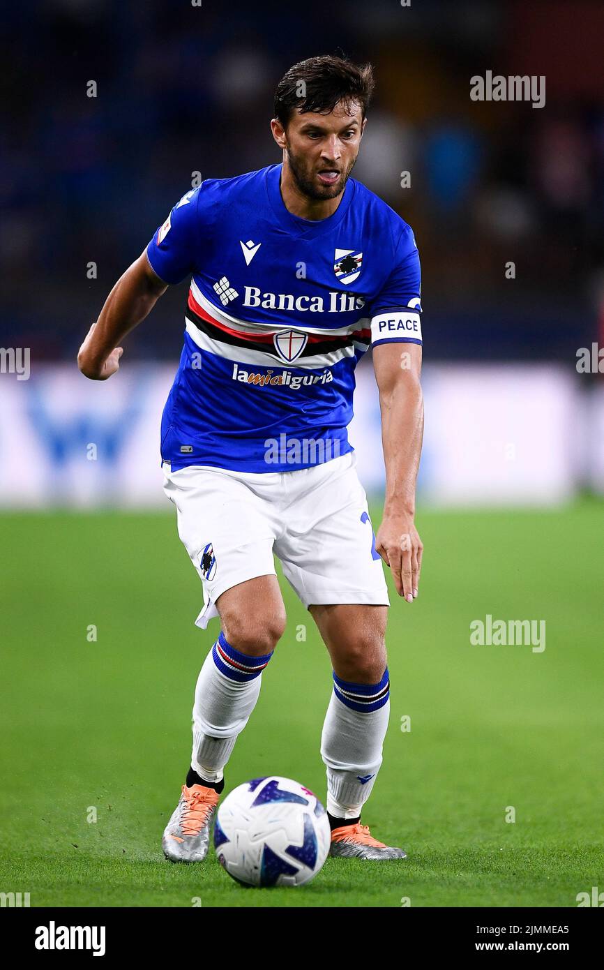 Genua, Italien. 05. August 2022. Bartosz Bereszynski von UC Sampdoria in Aktion während des Fußballspiels Coppa Italia zwischen UC Sampdoria und Reggina 1914. Kredit: Nicolò Campo/Alamy Live Nachrichten Stockfoto