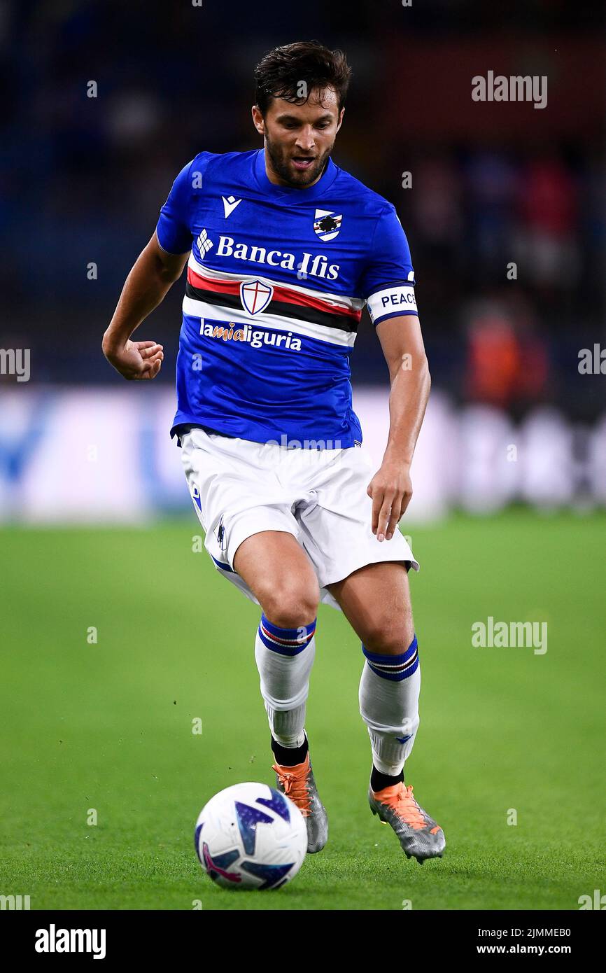 Genua, Italien. 05. August 2022. Bartosz Bereszynski von UC Sampdoria in Aktion während des Fußballspiels Coppa Italia zwischen UC Sampdoria und Reggina 1914. Kredit: Nicolò Campo/Alamy Live Nachrichten Stockfoto