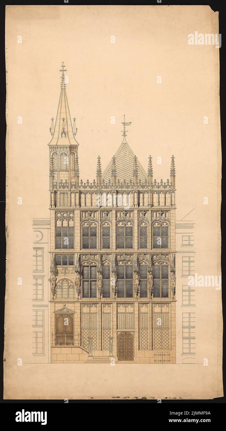 Lehmmübner Paul (1855-1916), Rathaus in Wesel (ohne Jahr): Blick. Bleistift und Tinte Aquarell auf der Schachtel, 160,6 x 90,1 cm (einschließlich Scankanten) Stockfoto