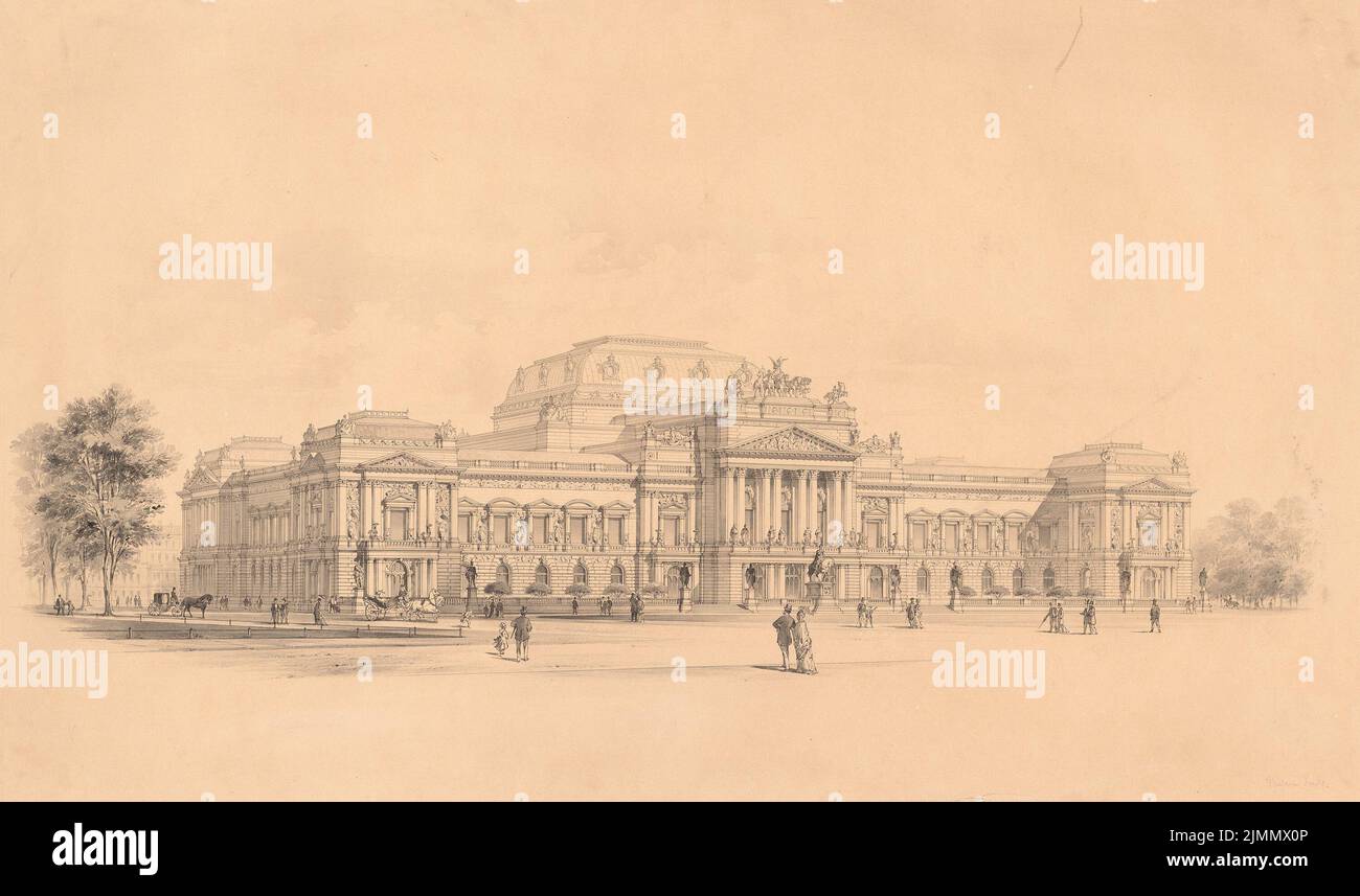 Hoßfeld & Hinckeldeyn, Reichstag, Berlin (ohne dat.): Perspektivansicht. Tusche-Aquarell auf der Schachtel, 48 x 81,3 cm (einschließlich Scankanten) Stockfoto