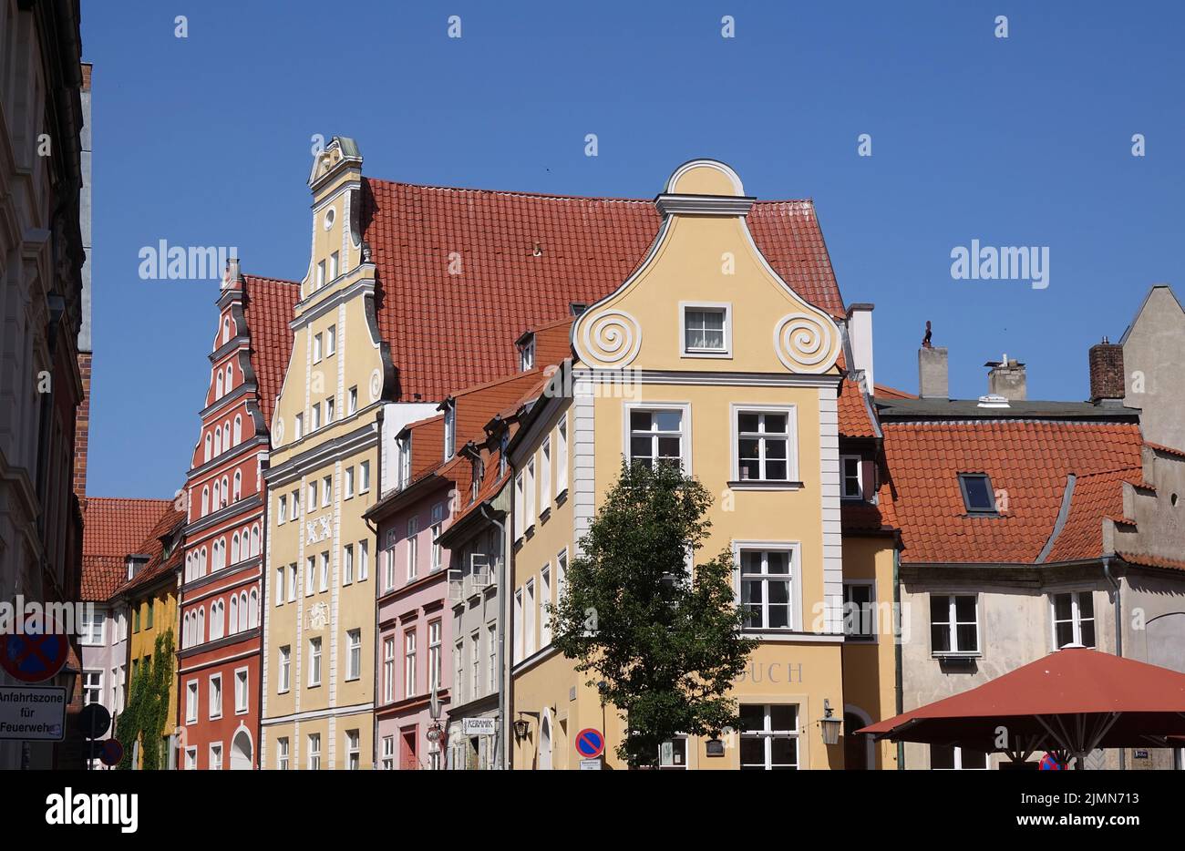 Häuser in der Altstadt von Stralsund Stockfoto