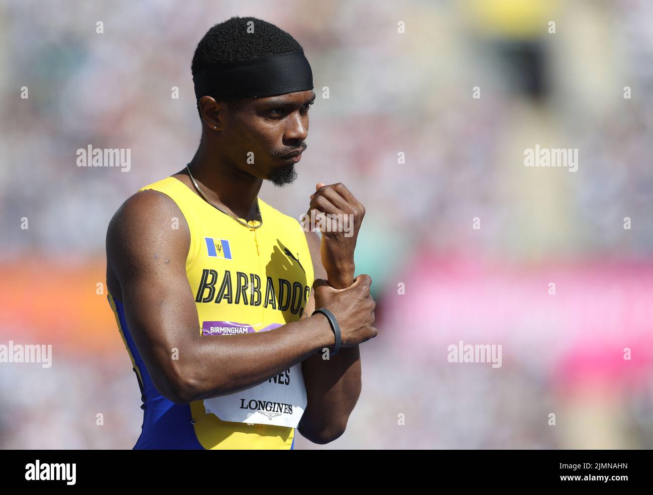 Birmingham, Großbritannien. 7. August 2022. Jonathan Jones aus Barbados während der Men's 400m am 10. Tag der Commonwealth Games im Alexander Stadium, Birmingham. Bildnachweis sollte lauten: Paul Terry Kredit: Paul Terry Foto/Alamy Live News Stockfoto