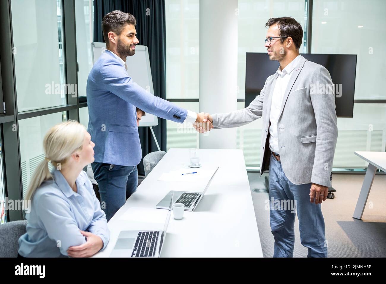 Begrüßung Für Geschäftstreffen Stockfoto