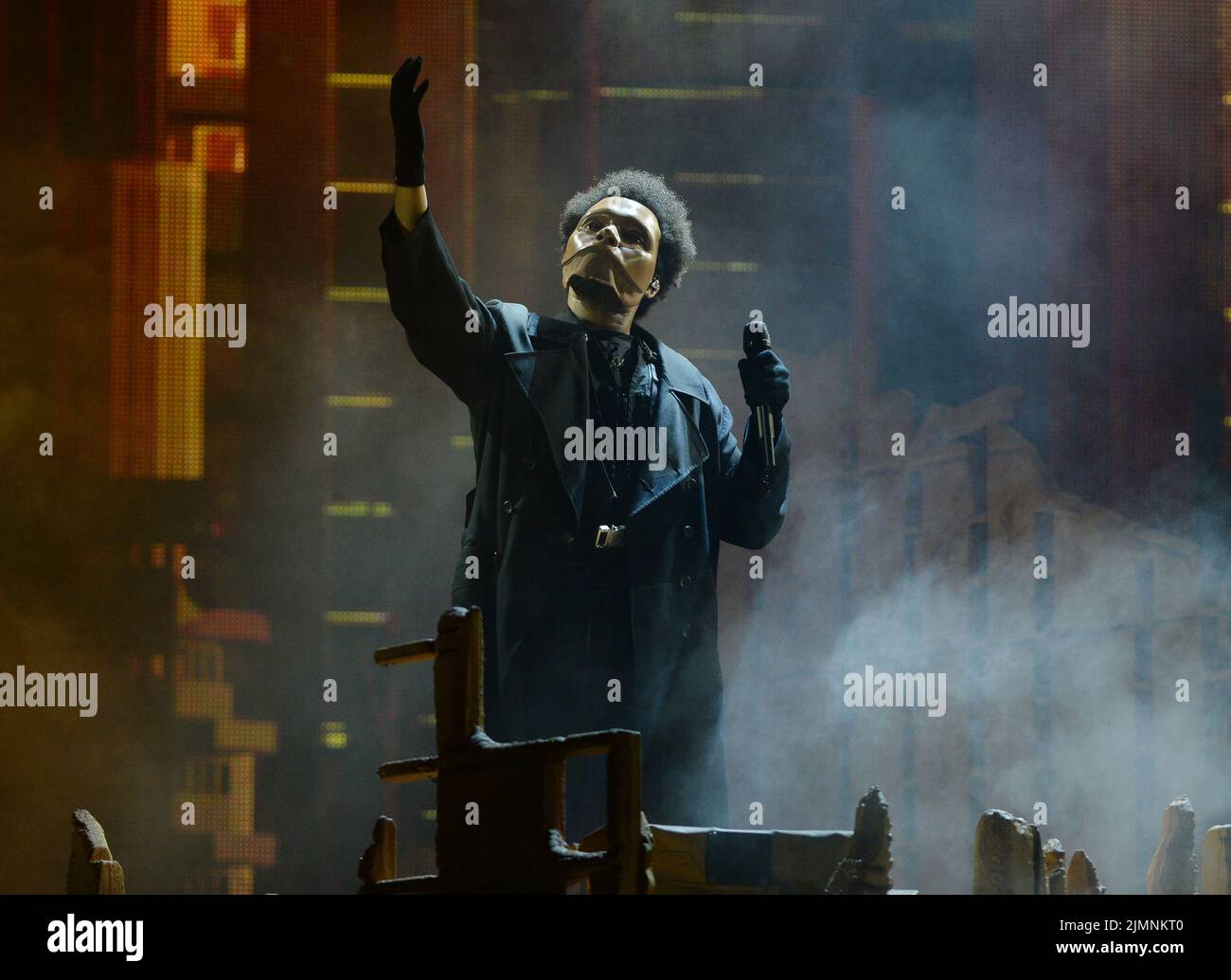 MIAMI GARDENS, FL - 06. AUGUST: The Weeknd tritt während der After Hours Til Dawn Global Stadium Tour am 6. August 2022 im Hard Rock Stadium in Miami Gardens, Florida, auf. Kredit: mpi04/MediaPunch Stockfoto