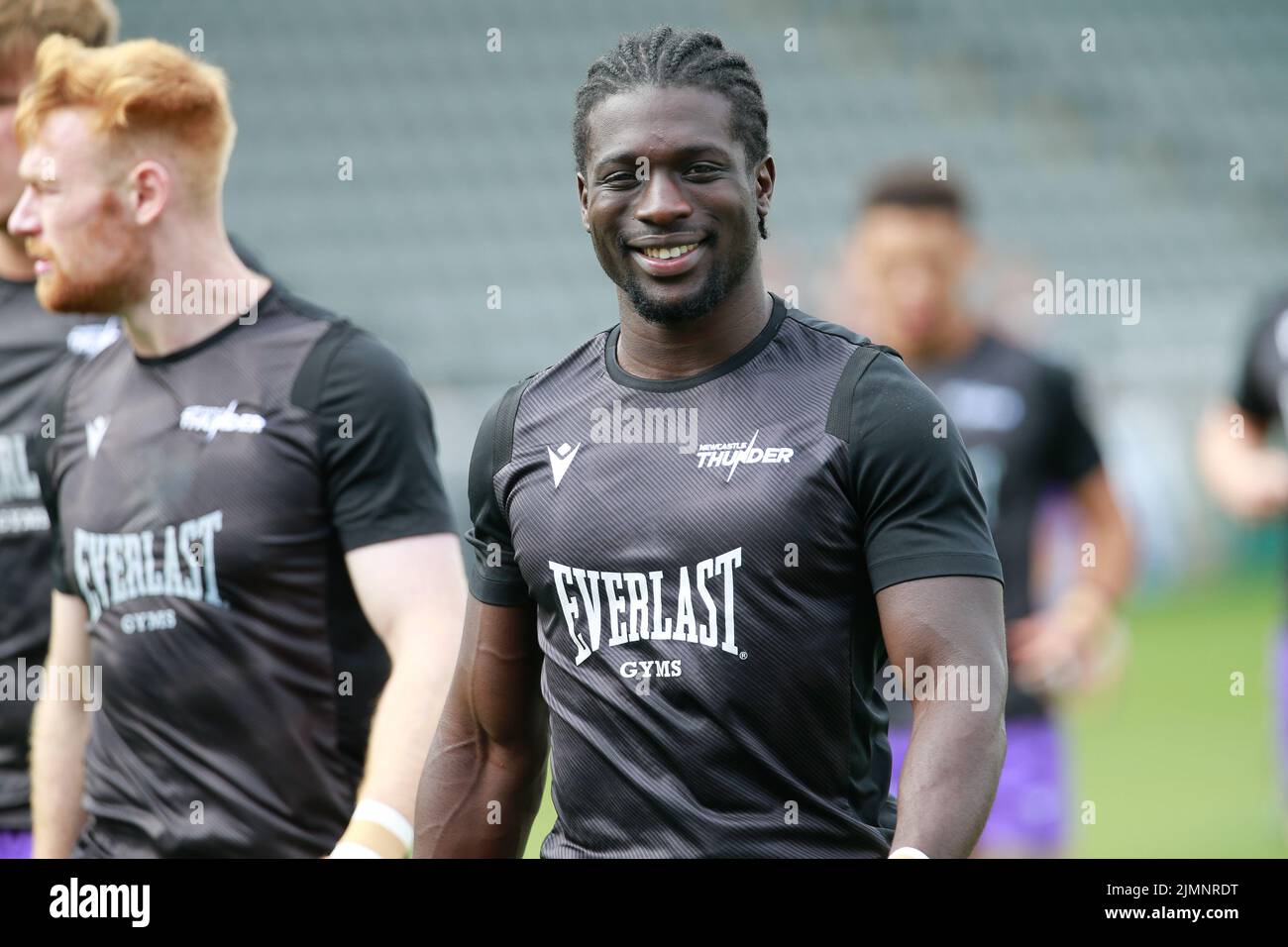 Gideon Boafo von Newcastle Thunder vor dem BETFRED Championship-Spiel zwischen Newcastle Thunder und London Broncos im Kingston Park, Newcastle am Sonntag, 7.. August 2022. (Quelle: Chris Lishman | MI News) Stockfoto