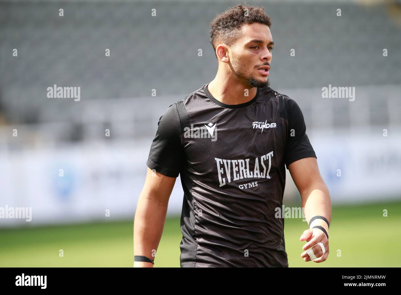 Umyla Hanley von Newcastle Thunder ist vor dem BETFRED Championship-Spiel zwischen Newcastle Thunder und London Broncos im Kingston Park, Newcastle am Sonntag, 7.. August 2022, abgebildet. (Quelle: Chris Lishman | MI News) Stockfoto