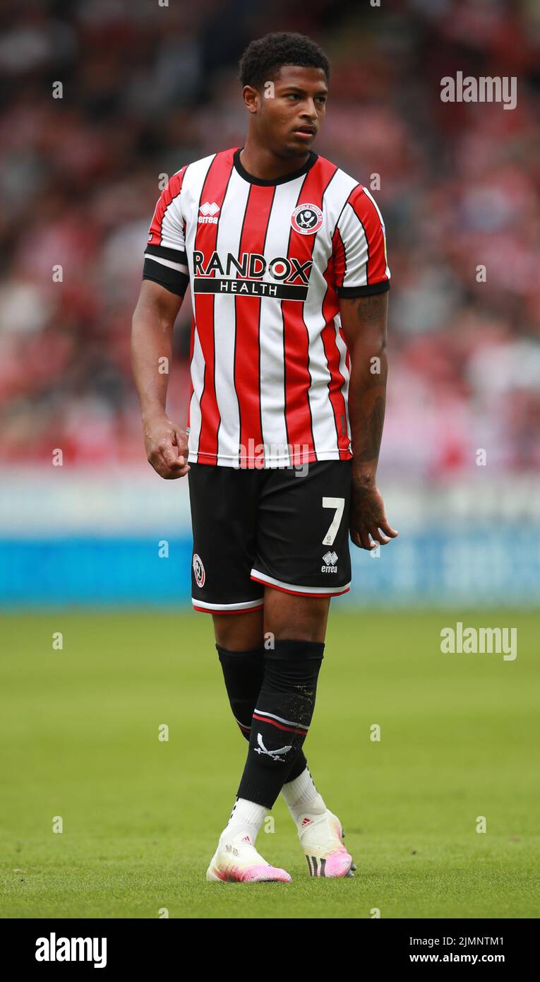 Sheffield, England, 6.. August 2022. Rhian Brewster von Sheffield Utd beim Sky Bet Championship-Spiel in der Bramall Lane, Sheffield. Bildnachweis sollte lauten: Simon Bellis / Sportimage Stockfoto