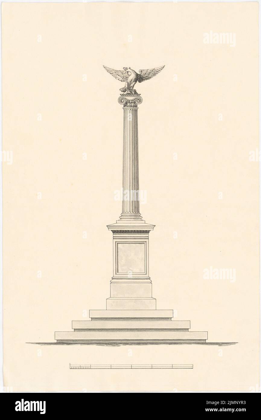 Lehmstübner Paul (1855-1916), Denkmal: adler auf ionischer Säule (ohne dat.): Ansicht. Tusche Aquarell auf der Schachtel, 51,6 x 34,4 cm (inklusive Scankanten) Lehmstübner Paul (1855-1916): Denkmal: Adler auf ionischer Säule Stockfoto