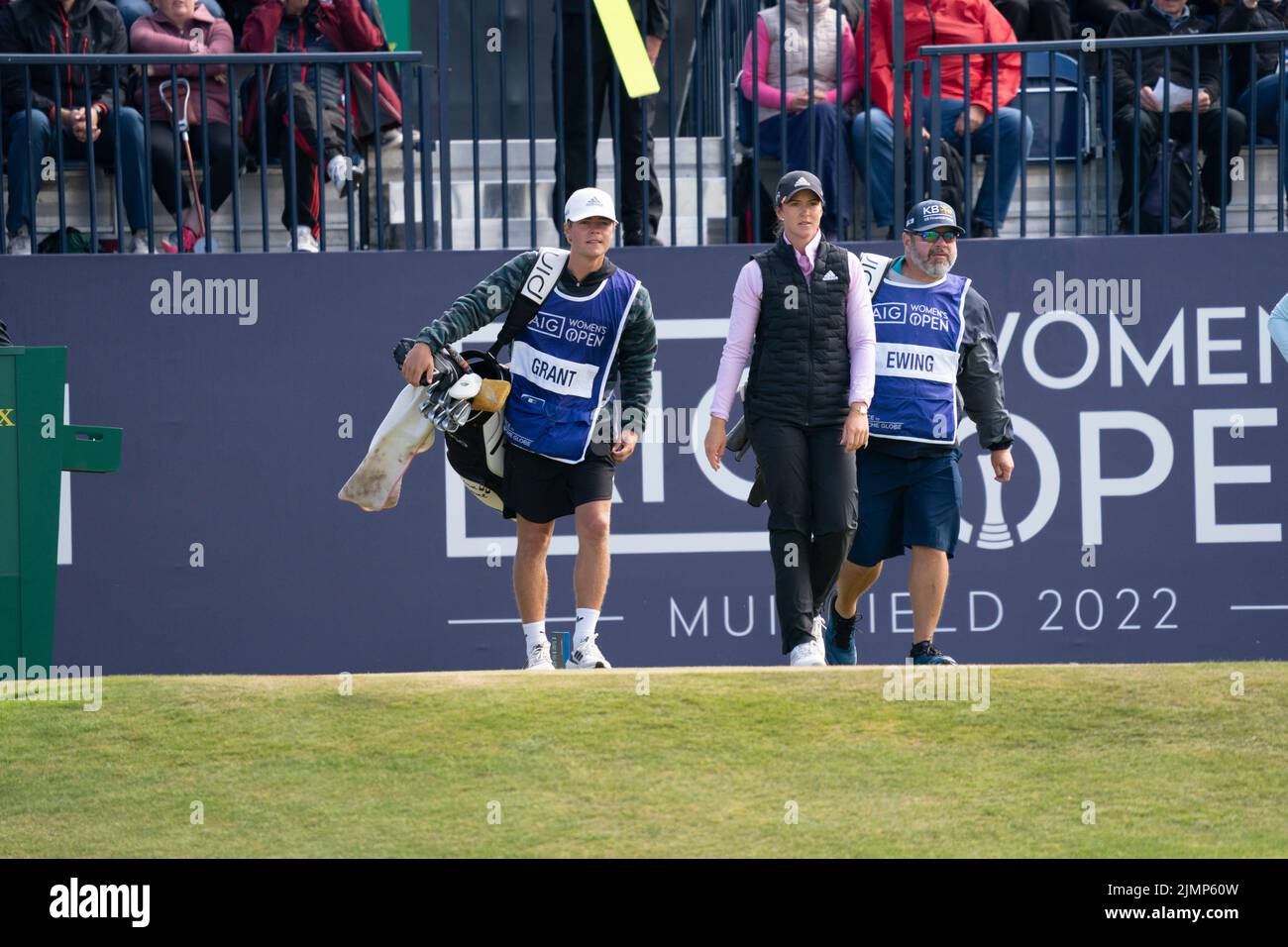 Gullane, Schottland, Großbritannien. 7.. August 2022. Finalrunde der AIG Women’s Open Golf Championship in Muirfield in East Lothian. Pic; Iain Masterton/Alamy Live News Stockfoto