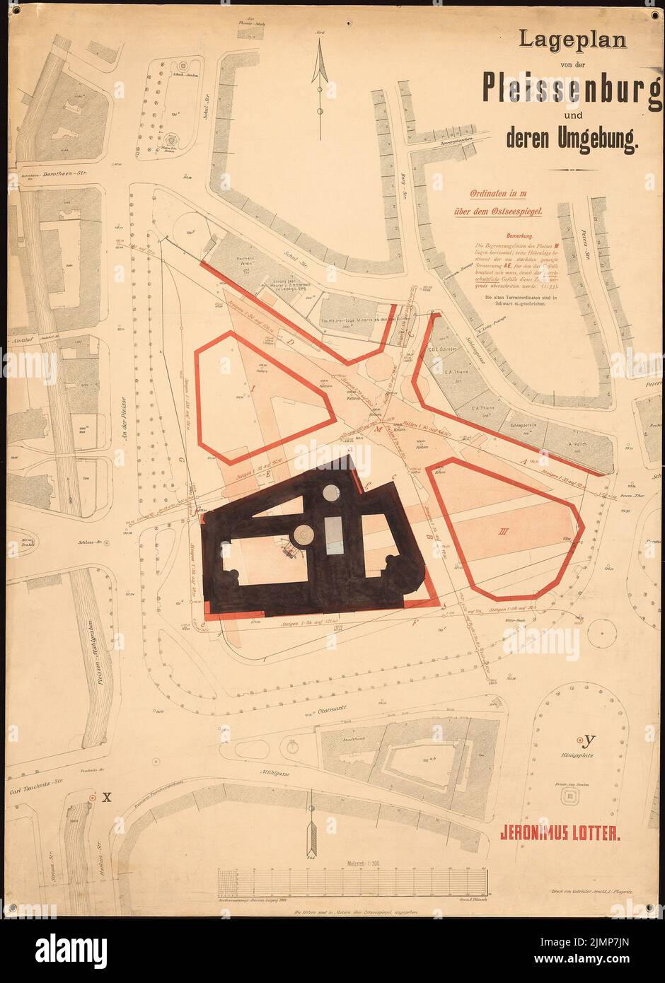 Neckelmann Skjold (1854-1903), Rathaus Leipzig (1897): Abteilung, 1: 500. Tusche Aquarell Überdruck auf Karton, 103,7 x 75 cm (inklusive Scan-Kanten) Neckelmann Skjold (1854-1903): Rathaus, Leipzig Stockfoto