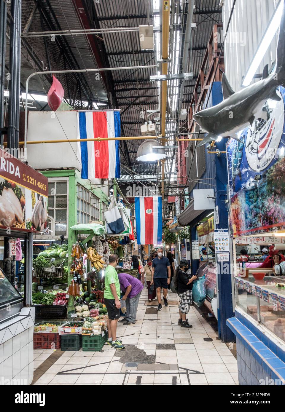 Der Central Market in San José, Costa Rica, ist ideal, um fast alles von Lebensmitteln bis zu Souvenirs zu kaufen. Stockfoto