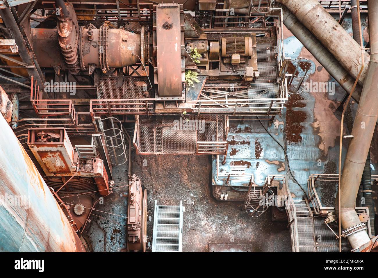 Landschaft aus dem Industriedenkmal der Voelklinge Ironworks UNESCO-Weltkulturerbe Stockfoto