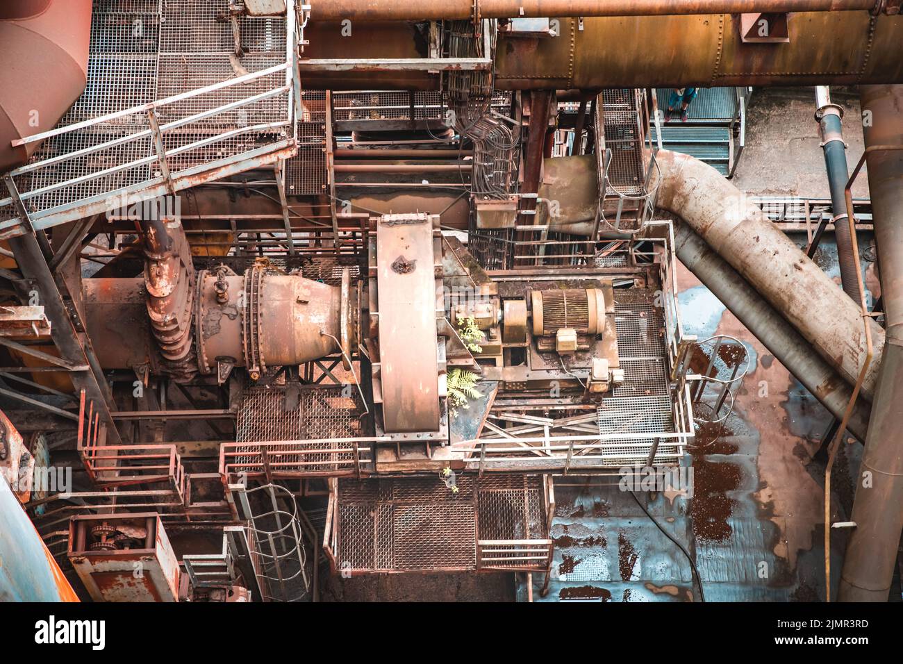 Landschaft aus dem Industriedenkmal der Voelklinge Ironworks UNESCO-Weltkulturerbe Stockfoto