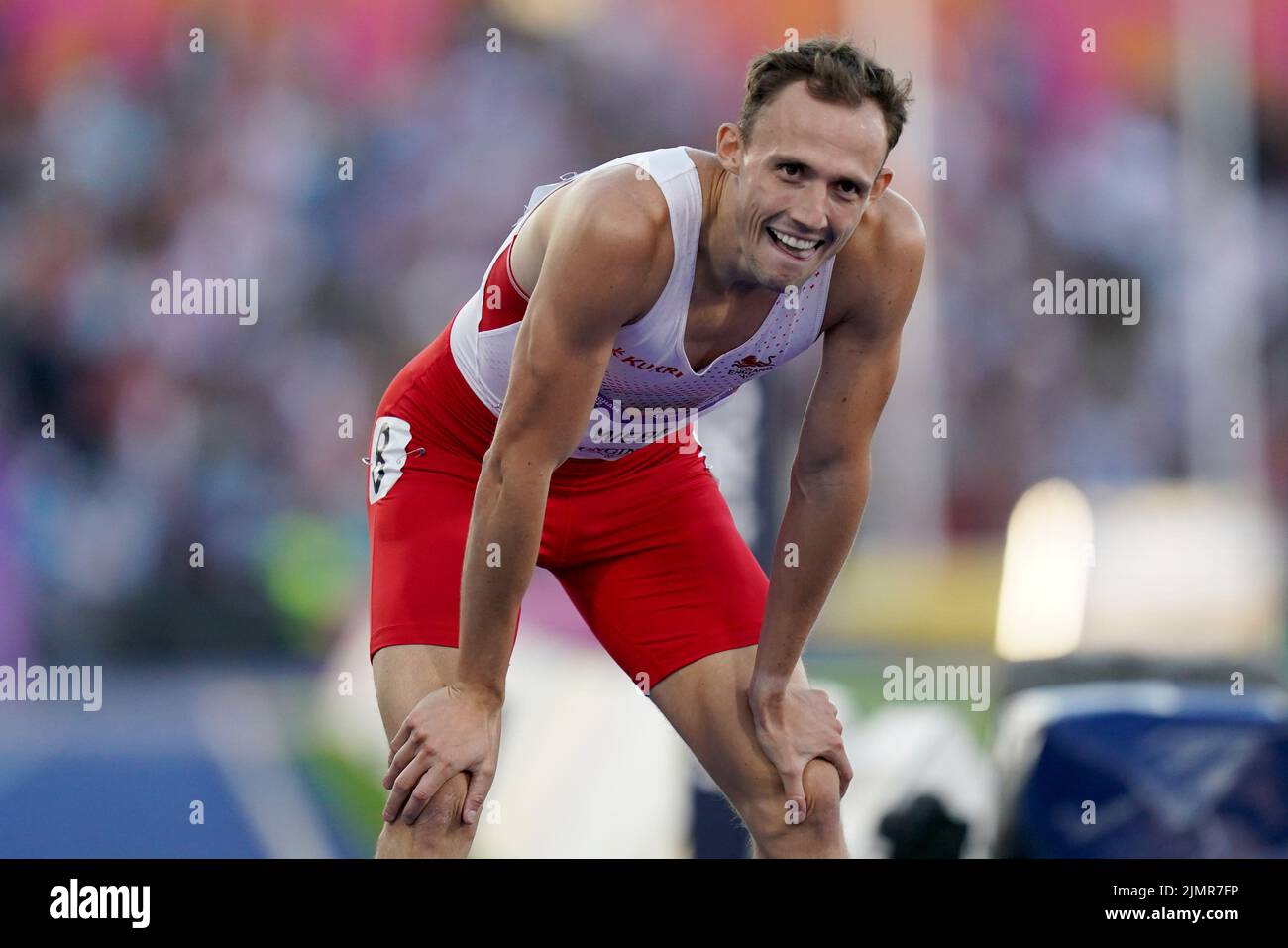 Englands Jamie Webb reagiert nach dem Finale der Herren 800m im Alexander Stadium am zehnten Tag der Commonwealth Games 2022 in Birmingham. Bilddatum: Sonntag, 7. August 2022. Stockfoto