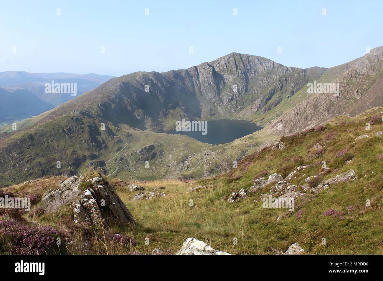 Llyn CAU See auf Cadair (oder Cader) Idris Juli 2021 Stockfoto