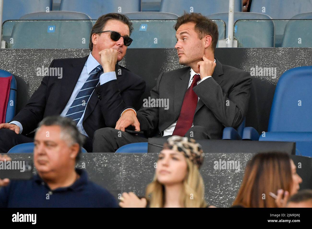 Rom, Italien. 07. August 2022. Dan und Ryan Friedkin während des Vorsaison-Freundschaftsspiel zwischen AS Roma und von Shakhtar Donetsk im Olimpico-Stadion in Rom (Italien), 7.. August 2022. Foto Andrea Staccioli/Insidefoto Kredit: Insidefoto di andrea staccioli/Alamy Live News Stockfoto