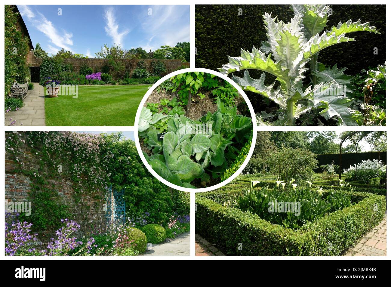Der Elizabethan-Turm in Sissinghurst im Sommer, einer der berühmtesten Gärten Englands. Es ist nun im Besitz des National Trust und wird von ihm verwaltet Stockfoto