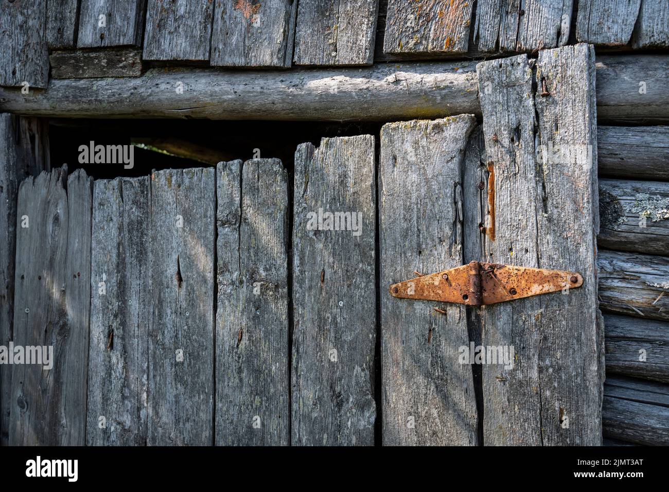 Details einer alten verlassenen Scheune im ländlichen Kanada Stockfoto