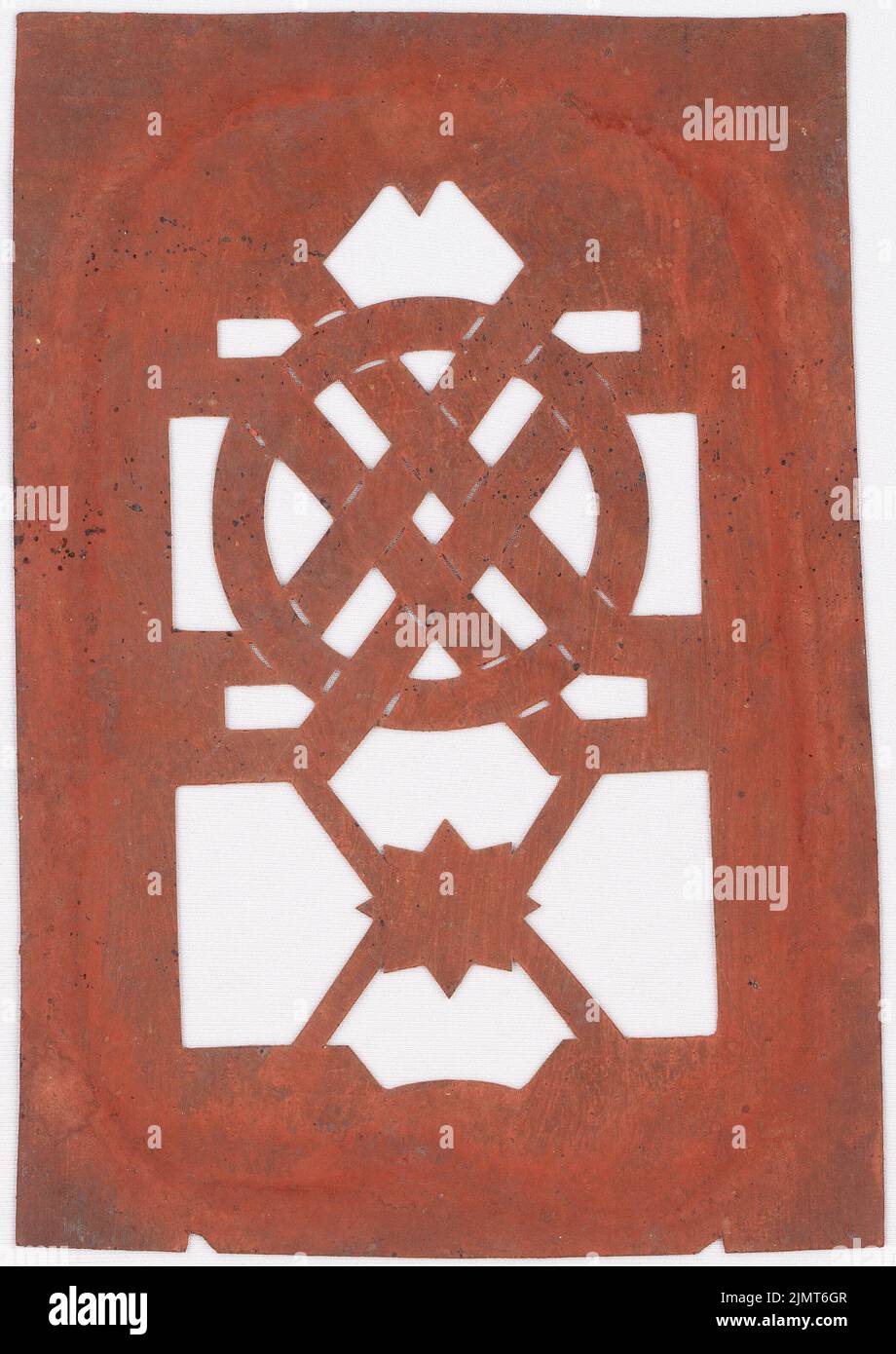 Diebitsch Carl von (1819-1869), Wandvorlage (ohne Datum): Grafisches Muster mit Stern als Vorlage. Tempera auf Karton, 25,2 x 17,9 cm (inklusive Scankanten) Diebitsch Carl von (1819-1869): Wandschablone Stockfoto