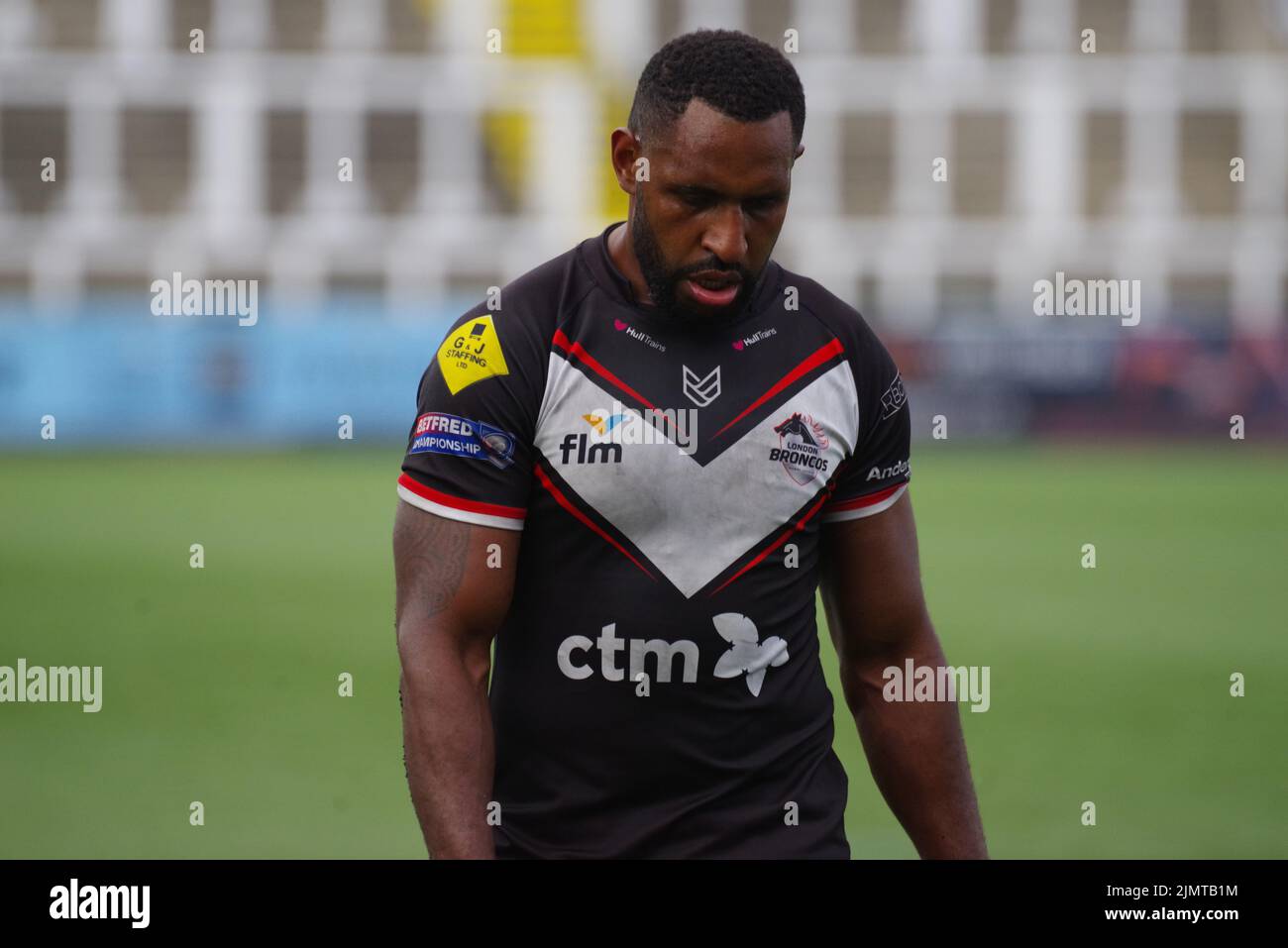 Newcastle upon Tyne, England, 7. August 2022. Wellington Albertplaying für London Broncos gegen Newcastle Thunder bei der Betfred Championship im Kingston Park. Quelle: Colin Edwards Stockfoto