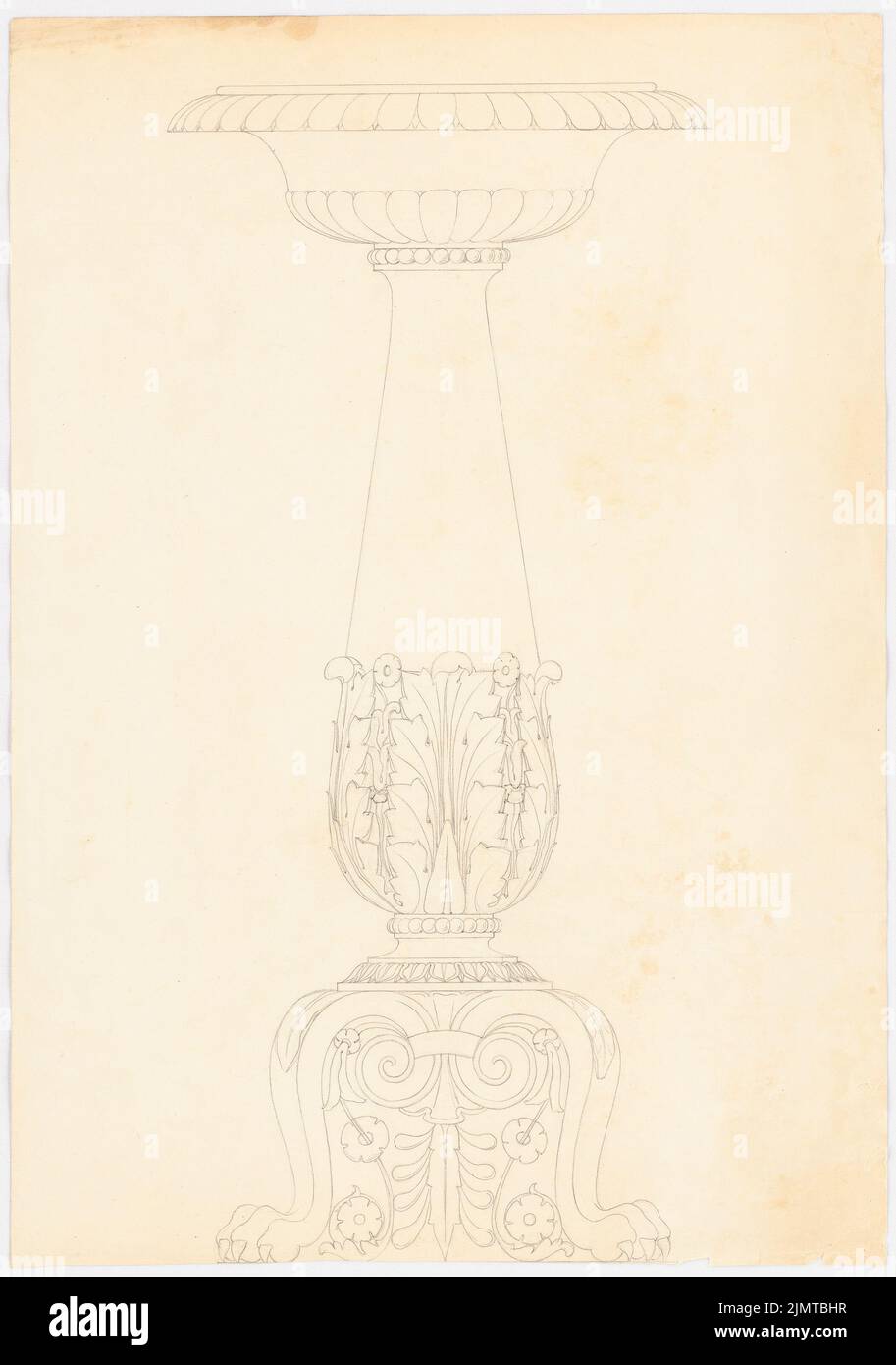 Baltzer Johannes (1862-1940), Fußschale (ohne Datum): Ansicht. Bleistift auf Papier, 55,8 x 39,2 cm (inklusive Scankanten) Baltzer Johannes (1862-1940): Fußschale Stockfoto
