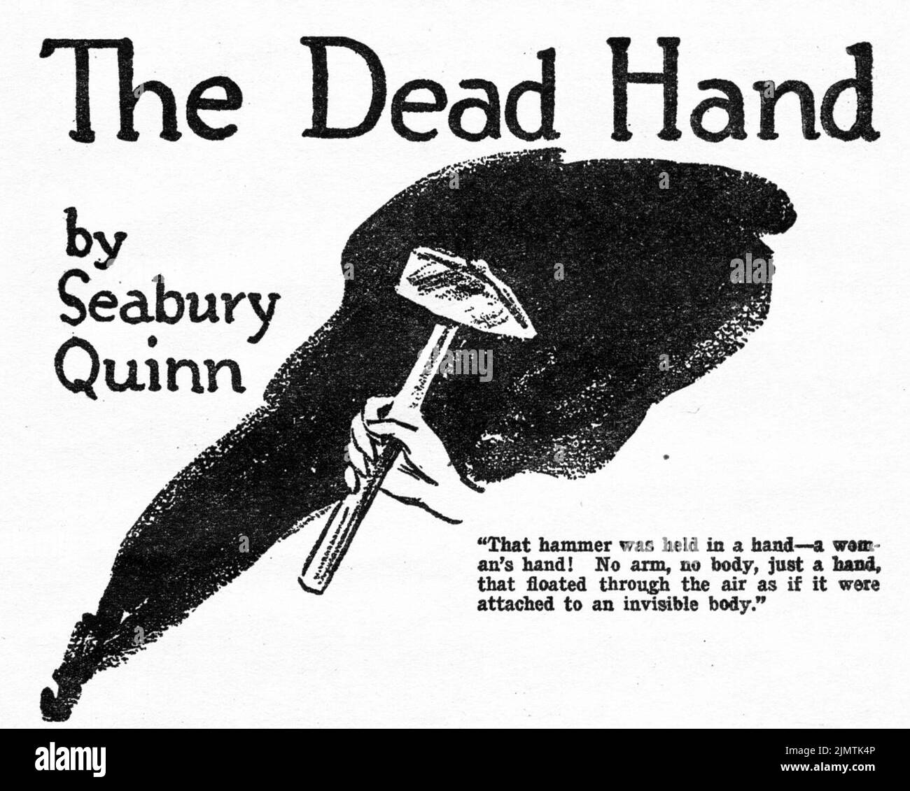 The Dead Hand, von Seabury Quinn. Illustration aus Weird Tales, Mai 1926 Stockfoto