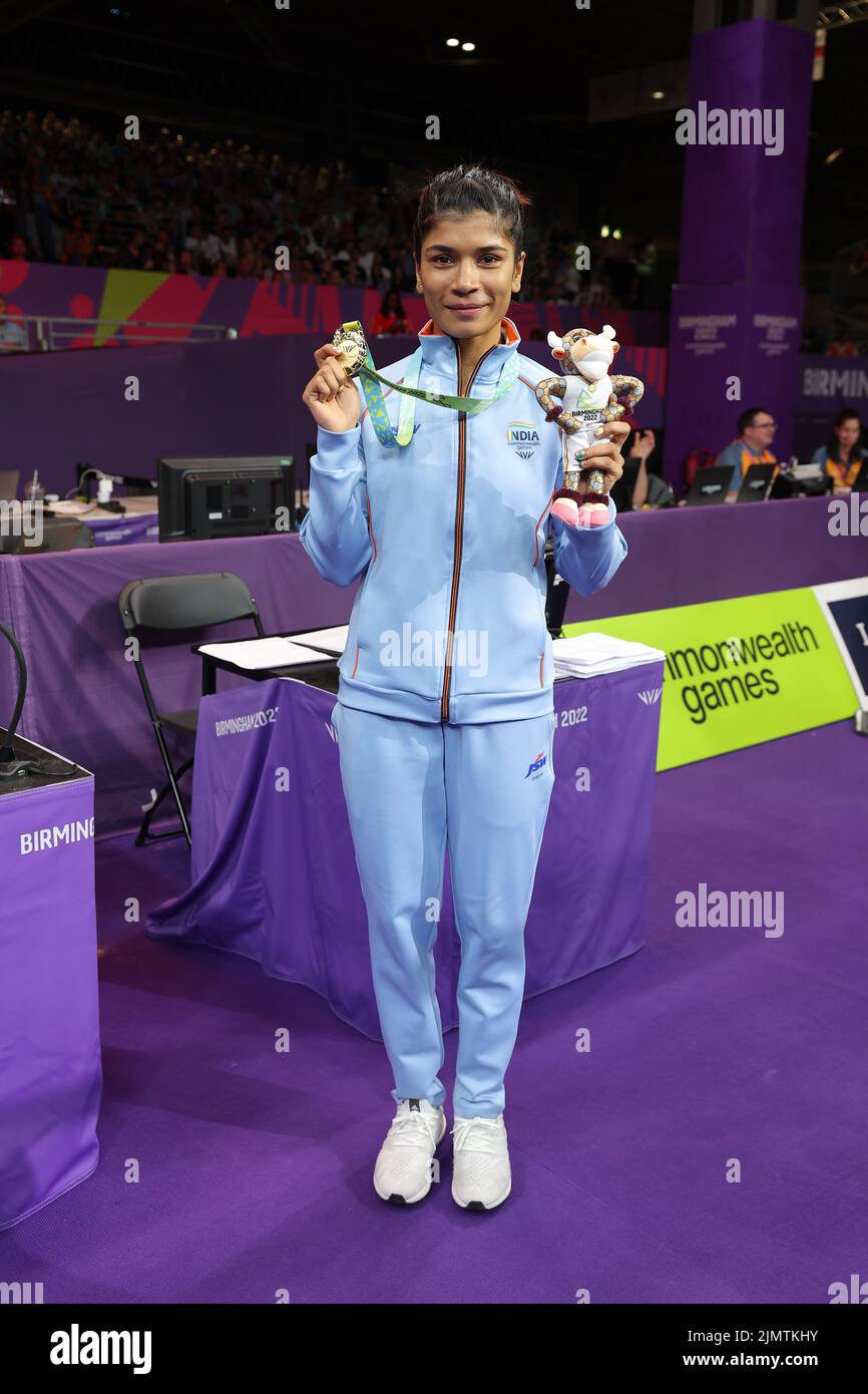 Birmingham, Großbritannien. 7. August 2022. Common Wealth Games 2022: .NIKHAT (IND) gewann Gold gegen Northern Island (Bild: © Seshadri Sukumar/ZUMA Press Wire) Stockfoto