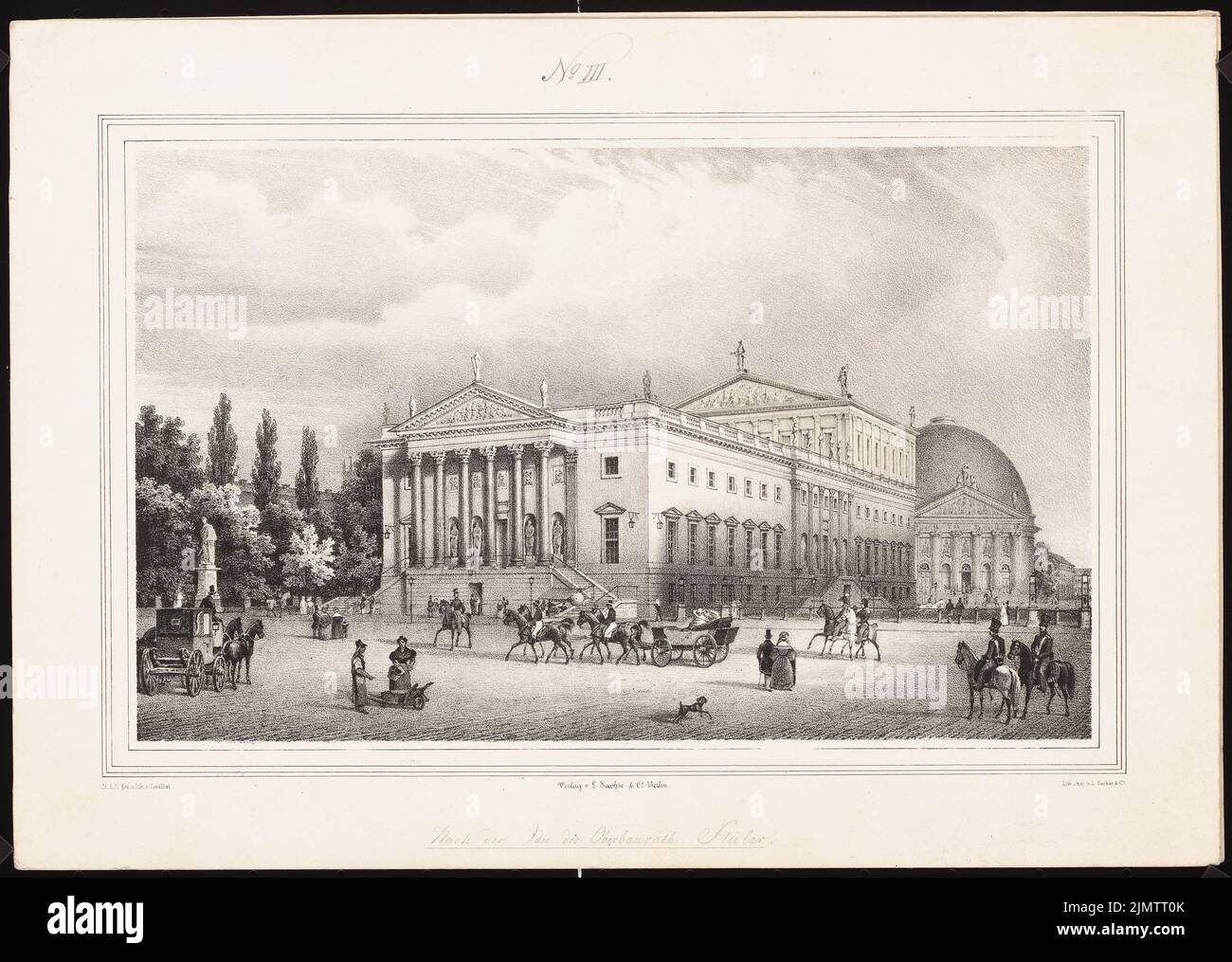 Stüler August (1800-1865), Königliche Oper in Berlin. Konvertierung (ohne Datum): Perspektivische Ansicht mit Änderungsvorschlag. Lithographie auf Karton, 24,2 x 34 cm (inklusive Scan-Kanten) Stüler Friedrich August (1800-1865): Königliche Oper, Berlin. Umbau Stockfoto