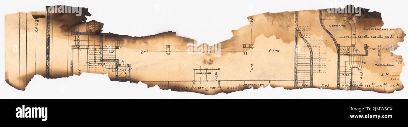Punitzer Martin (1889-1949), Roxy-Palast, Berlin-Schöneberg (1929): Planinhalt N.N. entdeckt. Material/Technik N.N. aufgenommen, 13,6 x 56,1 cm (inklusive Scan-Kanten) Punitzer Martin (1889-1949): Roxy-Palast, Berlin-Schöneberg Stockfoto