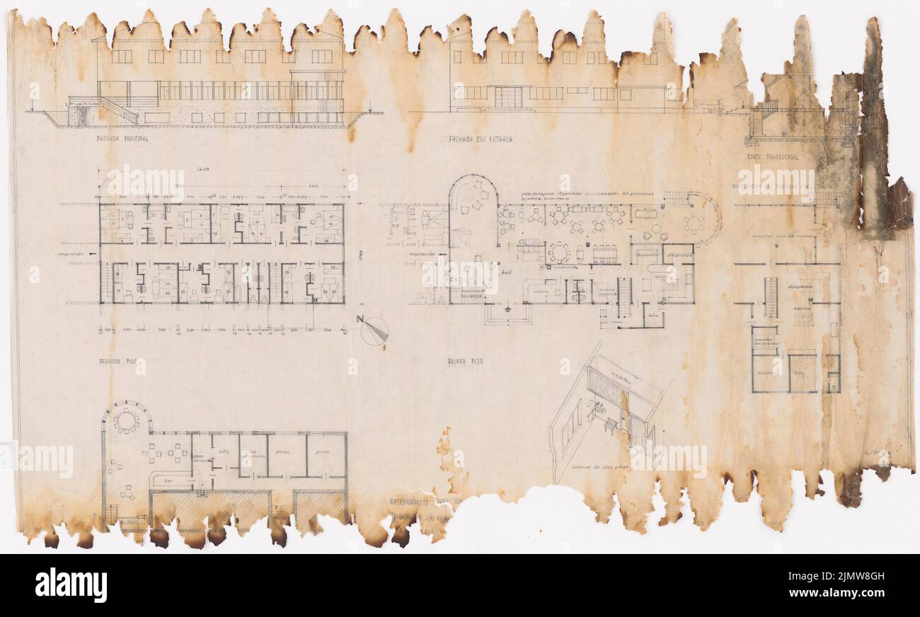 Punitzer Martin (1889-1949), Hotel ENTR Lago propiedad Sr. Siegfrido Garcia (ohne dat.): Planinhalt N.N. erkannt. Material/Technologie N.N. Aufgenommen, 57,7 x 95,8 cm (einschließlich Scankanten) Punitzer Martin (1889-1949): Hotel entre Lago Propiedad Sr. Siegfrido Garcia Stockfoto