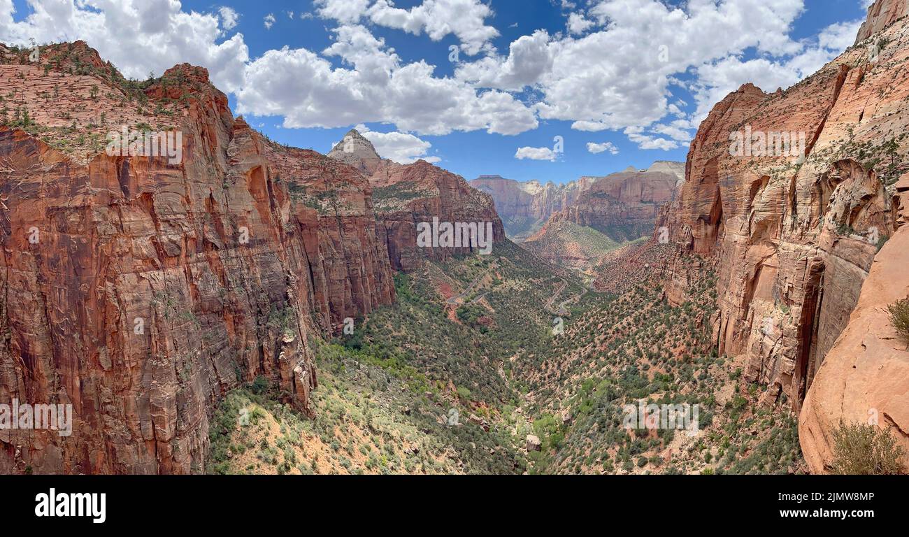 Luftpanorama des Zion Canyon in Utah, USA Stockfoto