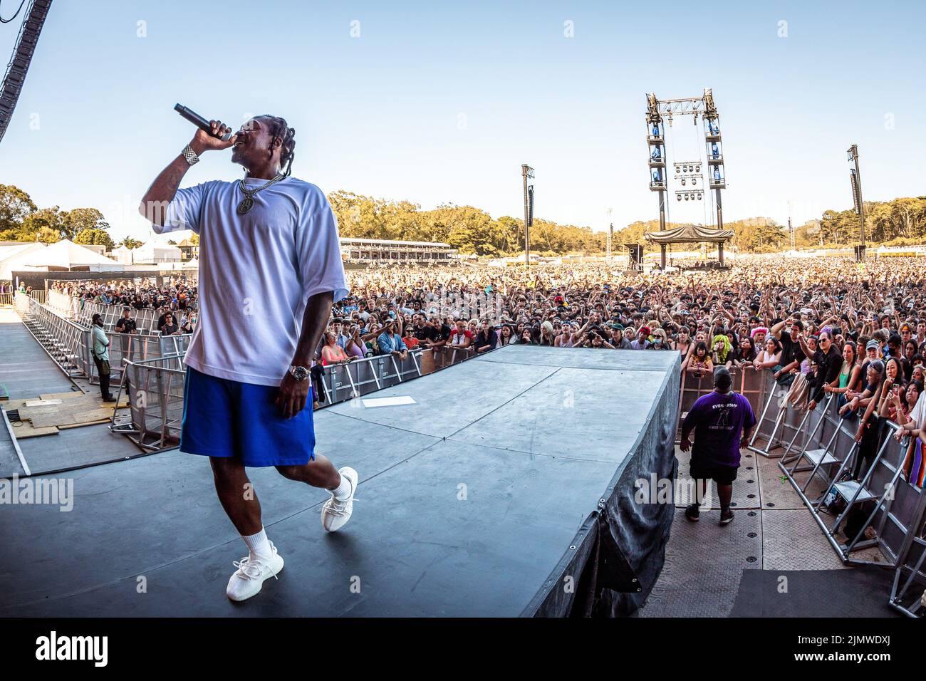 Pusha T tritt auf der Lands End Stage während des Outside Lands 2022 Music and Arts Festival auf, das am 7. August 2022 im Golden Gate Bridge Park in San Francisco, CA, stattfindet. (Foto von Alive Coverage/Sipa USA) Stockfoto