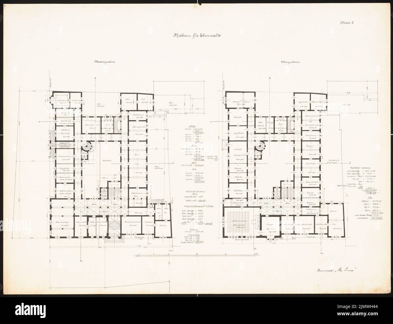 Guth Hermann (1851-1924), Rathaus Eberswalde (ohne Datum): Noch nicht aufgenommen. Material/Technologie N.N. Aufgenommen, 51,7 x 68,2 cm (inklusive Scankanten) Guth Hermann (1851-1924): Rathaus, Eberswalde Stockfoto