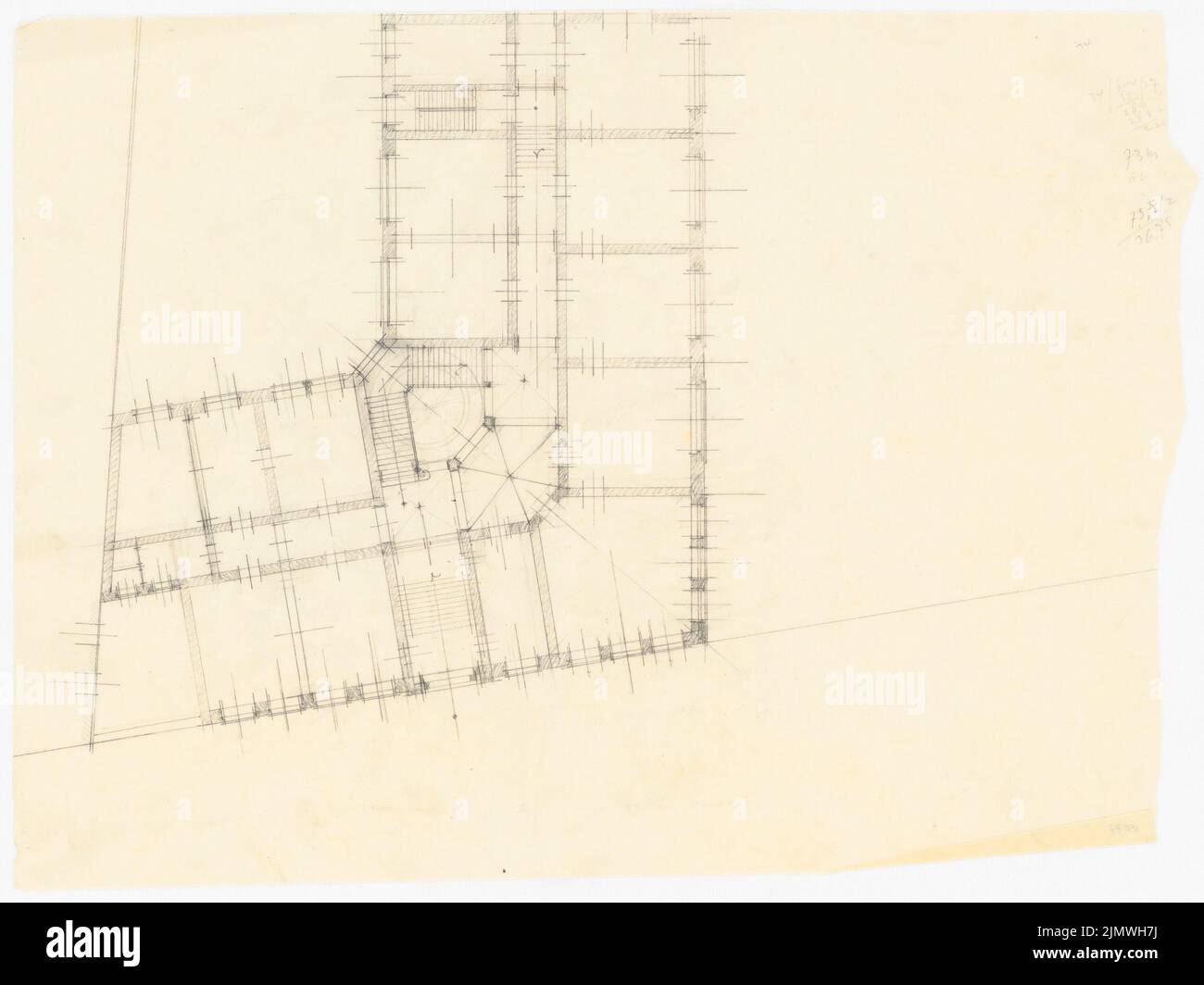 Guth Hermann (1851-1924), Rathaus Jauer (ohne dat.): Noch nicht aufgenommen. Material/Technologie N.N. Aufgenommen, 27,7 x 37 cm (inklusive Scan-Kanten) Guth Hermann (1851-1924): Rathaus, Jauer Stockfoto