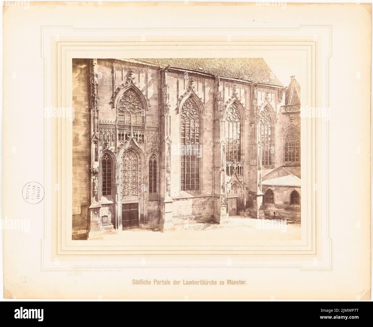 Nöhring Johannes (1834-1913), Fotografien mittelalterlicher Monumente aus Deutschland (ohne Datum): Ansicht. Foto auf Karton, 44,6 x 55,1 cm (einschließlich Scankanten) N.N. : Lambertikirche, Münster Stockfoto