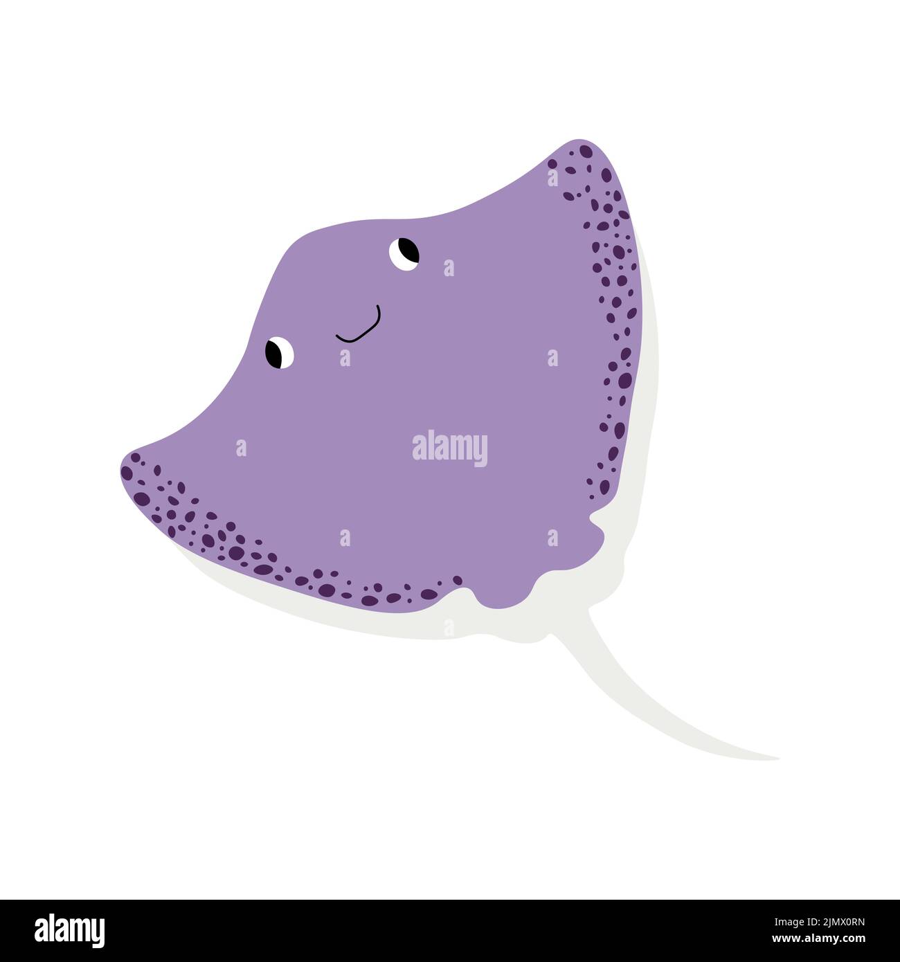 Niedliche Vektor Ozean Illustration mit devilfish.Underwater Cartoon Creatures.Marine animals.Cute Kinder Design für Stoff, Kleidung, Buch, Postkarte Stock Vektor