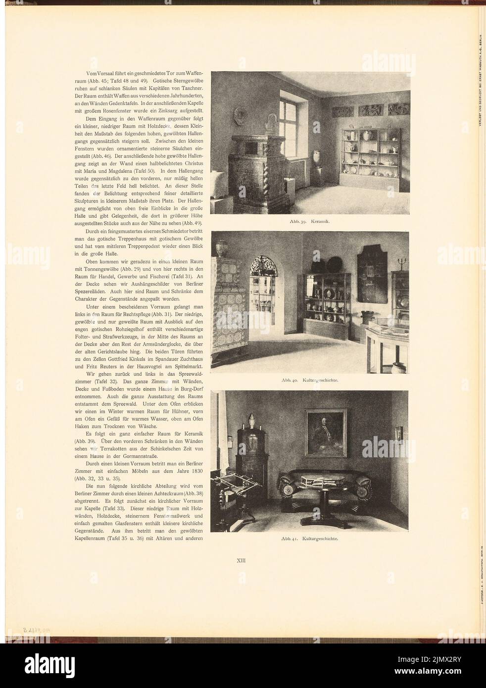 Hoffmann Ludwig (1852-1932), (noch nicht aufgenommen) (1909): Noch nicht aufgenommen (L.H., Neubauten der Stadt Berlin, Vol. VIII). Druck auf Papier, 51,9 x 39,2 cm (inklusive Scankanten) Hoffmann Ludwig (1852-1932): Märkisches Museum, Berlin. (Aus: Neubauten der Stadt Berlin, Bd. VIII, 1909) Stockfoto