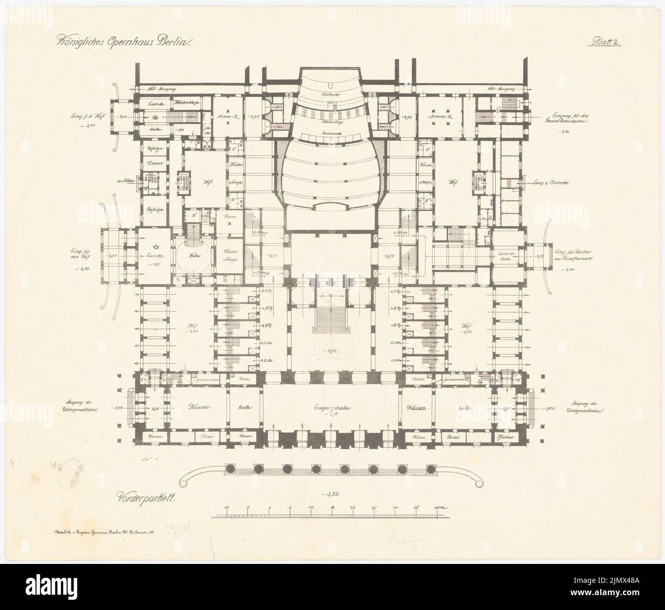 Hoffmann Ludwig (1852-1932), Königliche Oper in Berlin-Tiergarten (1913-1914): Noch nicht aufgenommen. Material/Technologie N.N. Aufgenommen, 33,3 x 39,3 cm (inklusive Scan-Kanten) Hoffmann Ludwig (1852-1932): Königliche Oper, Berlin-Tiergarten Stockfoto