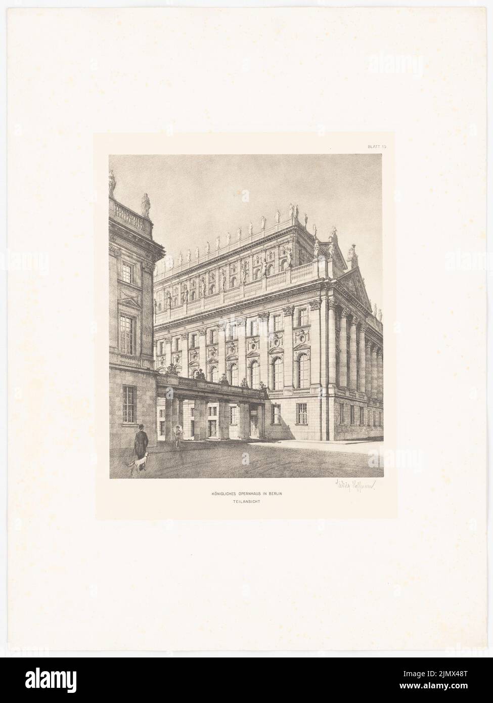 Hoffmann Ludwig (1852-1932), Königliche Oper in Berlin-Tiergarten (1913-1914): Noch nicht aufgenommen. Material/Technik N.N. aufgenommen, 71,3 x 53,5 cm (inklusive Scan-Kanten) Hoffmann Ludwig (1852-1932): Königliche Oper, Berlin-Tiergarten Stockfoto