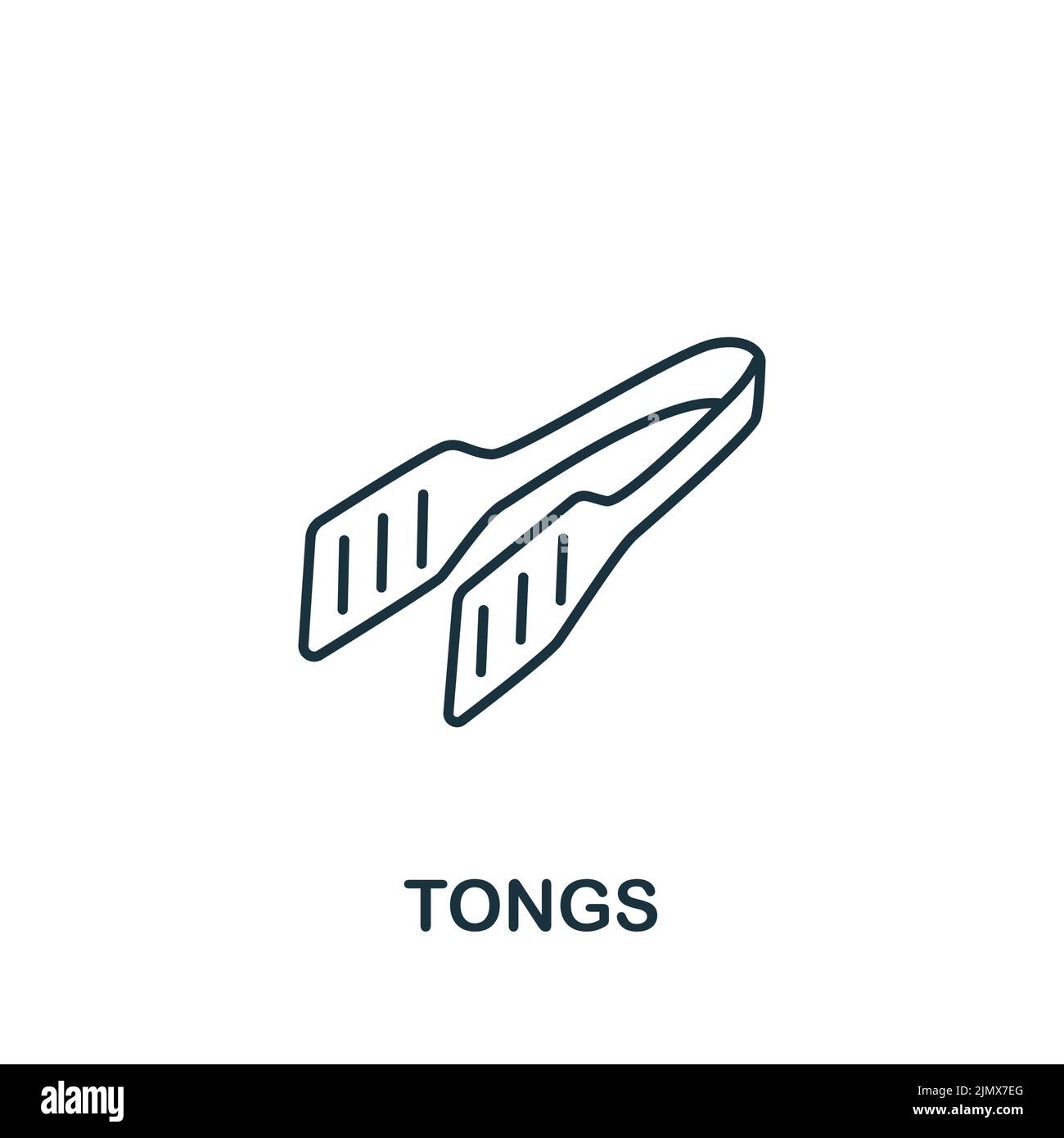 Zangensymbol. Monochromes Simple Cooking-Symbol für Vorlagen, Webdesign und Infografiken Stock Vektor