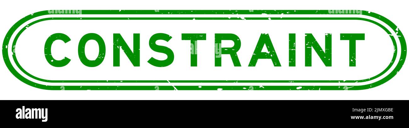 Grunge grün constraint Wort Gummi Siegel Stempel auf weißem Hintergrund Stock Vektor
