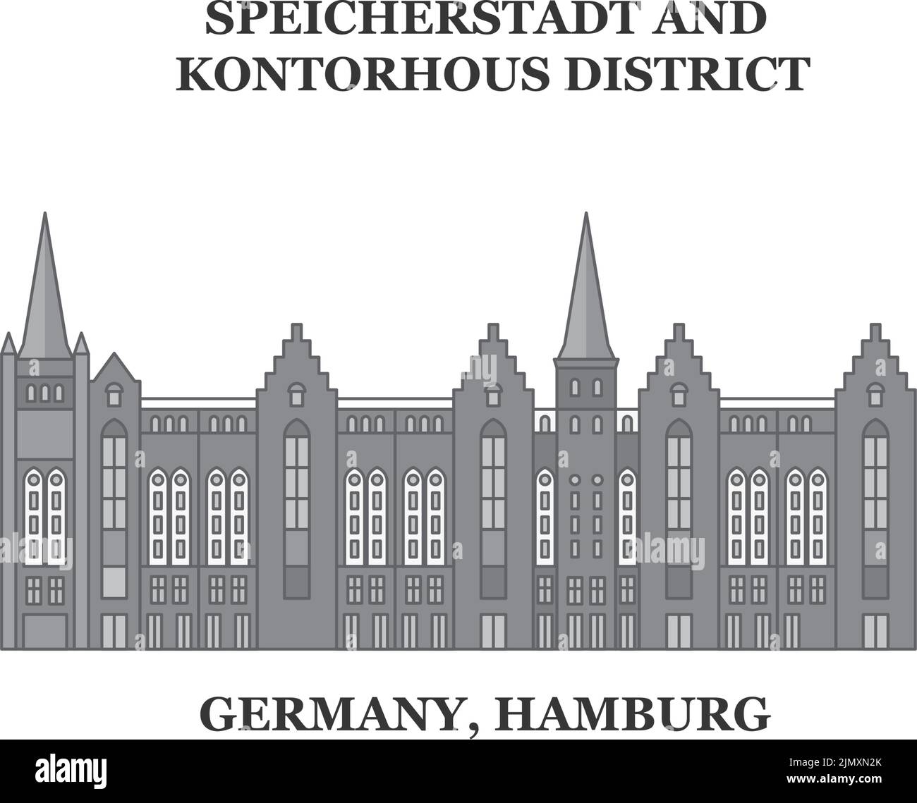 Deutschland, Hamburg City Skyline isolierte Vektorgrafik, Ikonen Stock Vektor