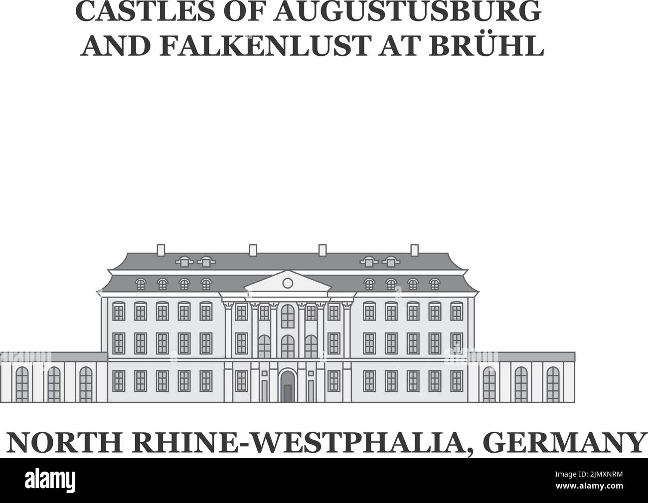 Deutschland, Bruhl City Skyline isoliert Vektor-Illustration, Symbole Stock Vektor
