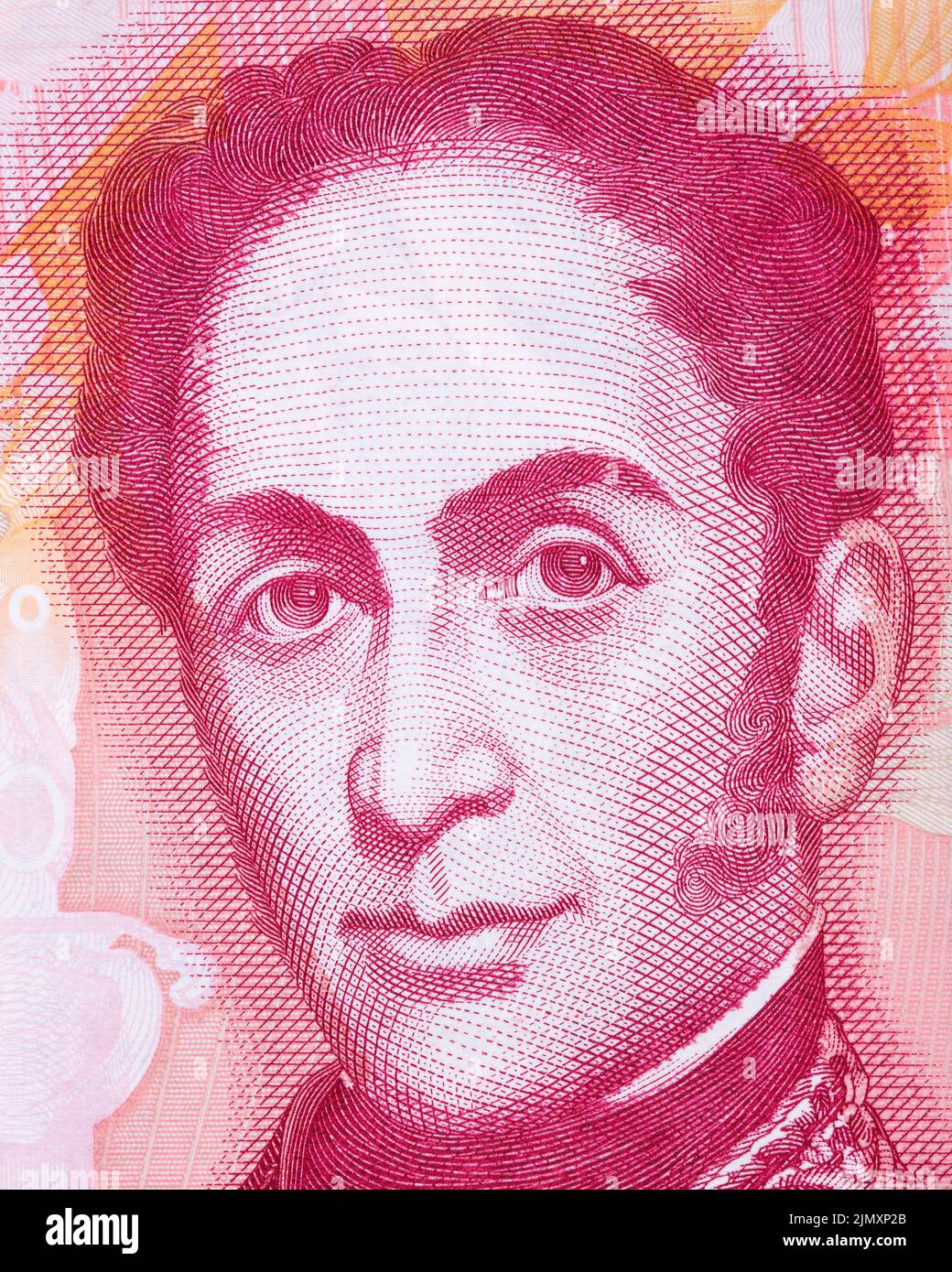 Simon Bolivar Portrait von venezolanischen Geld Stockfoto