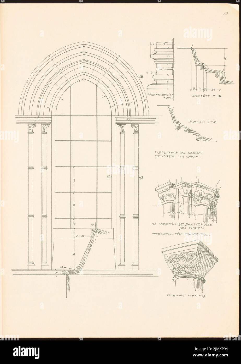 Academic Architects Berlin (AAVB), Skizzenheft SS 1901: Skizzen aus Lisieux, Rouen (1901-1901): Views, Perspective Views. Druck auf Papier, 44,1 x 31,4 cm (einschließlich Scankanten) Stockfoto